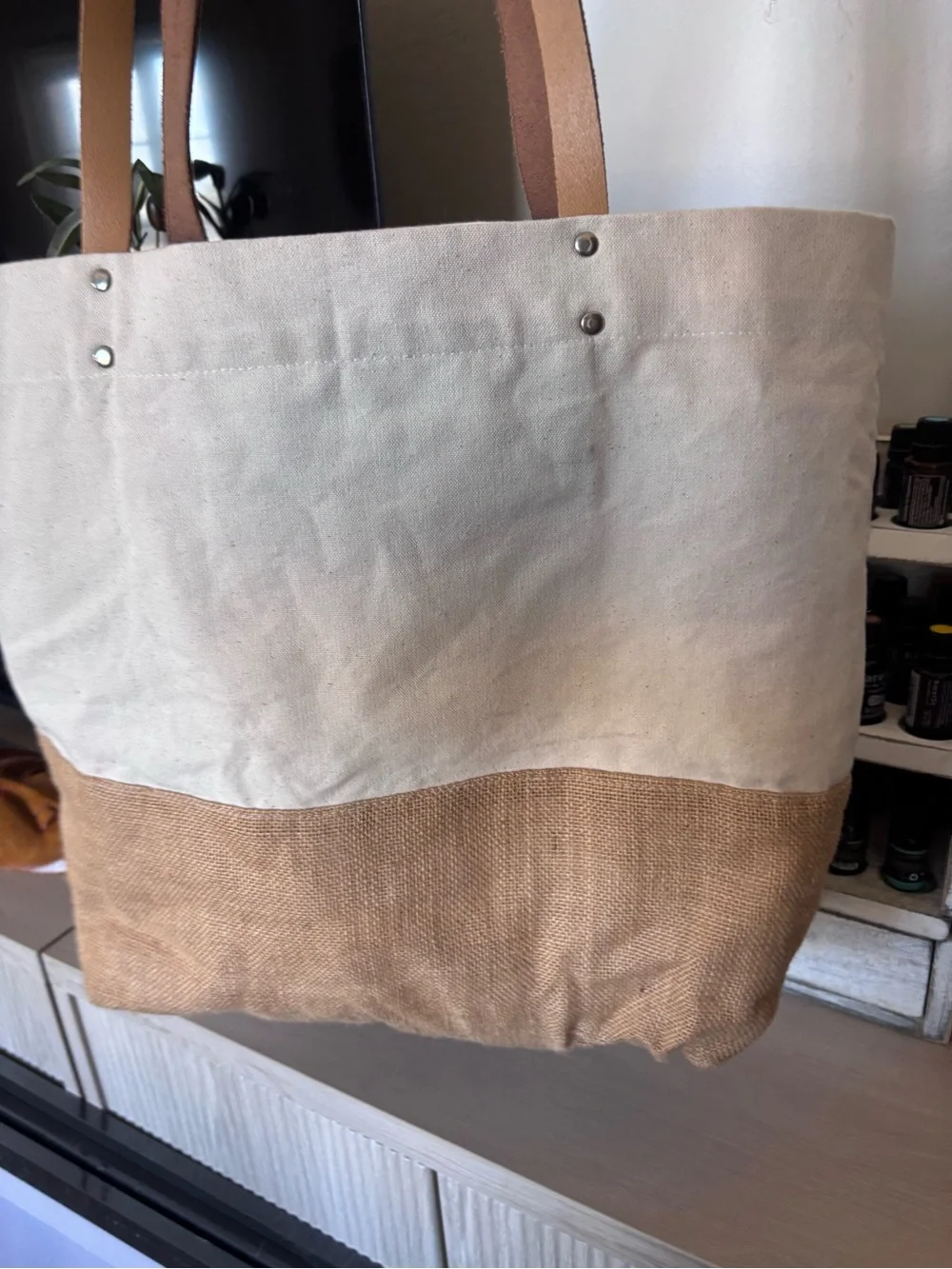 Ritz carlton Half Moon Bay Canvas Tote Bag - Natural & Tan